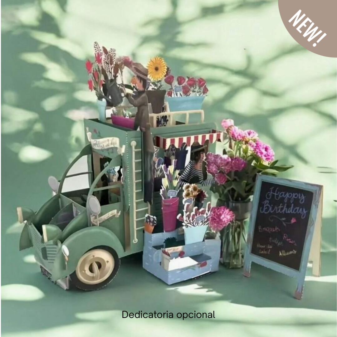 Tarjeta Pop-Up “Furgoneta de Flores” - LM®
