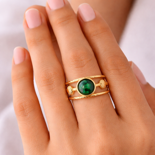 Oro 18K - Anillo “Raíces Esmeralda” - LM®