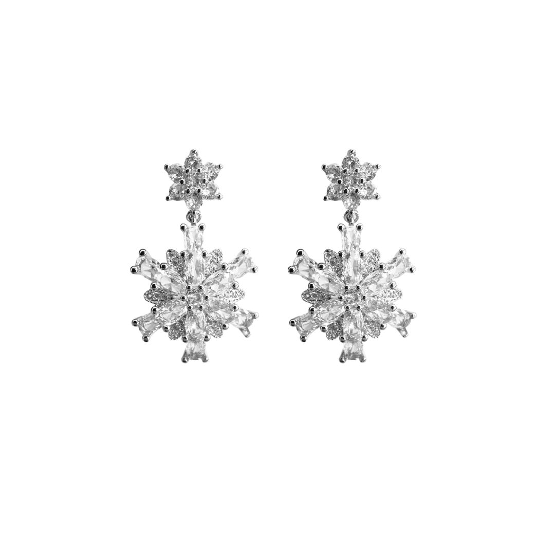 Acero y Plata S925 - Pendientes "Copo de Nieve" - LM®