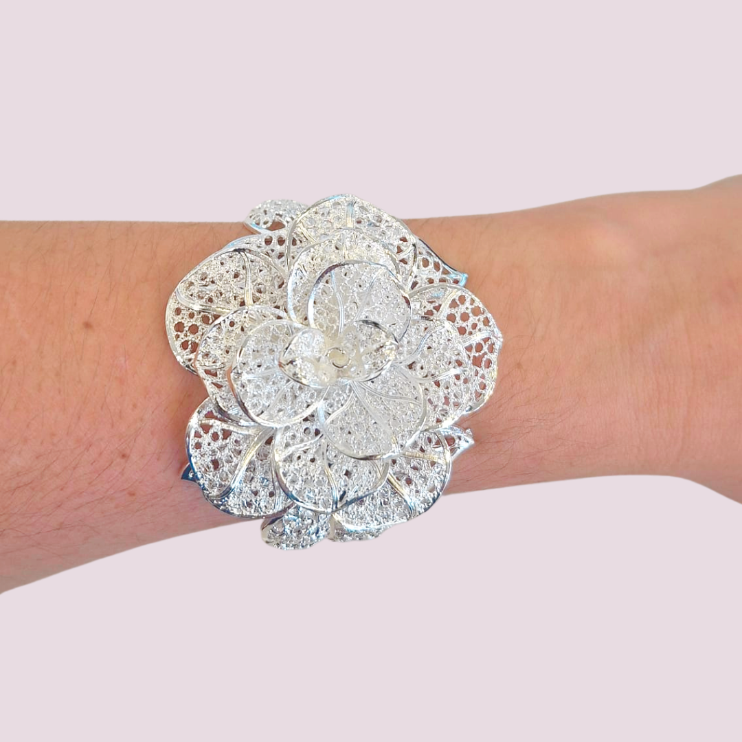 Acero y Plata S925 – Brazalete "Flor de Encaje" – LM®