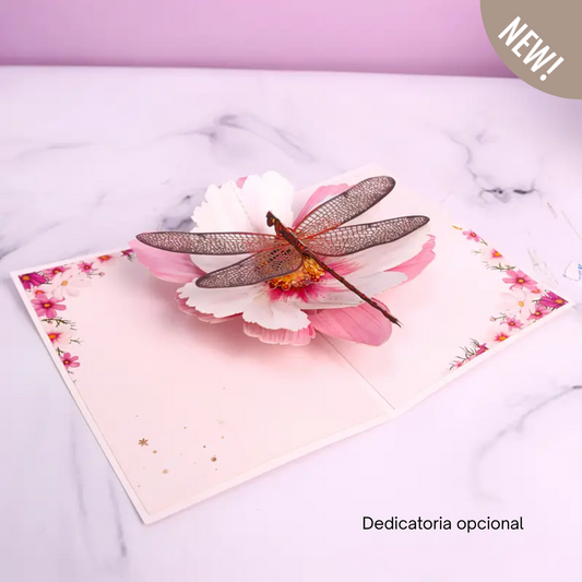 Tarjeta Pop-Up “Libélula en Flor” - LM®