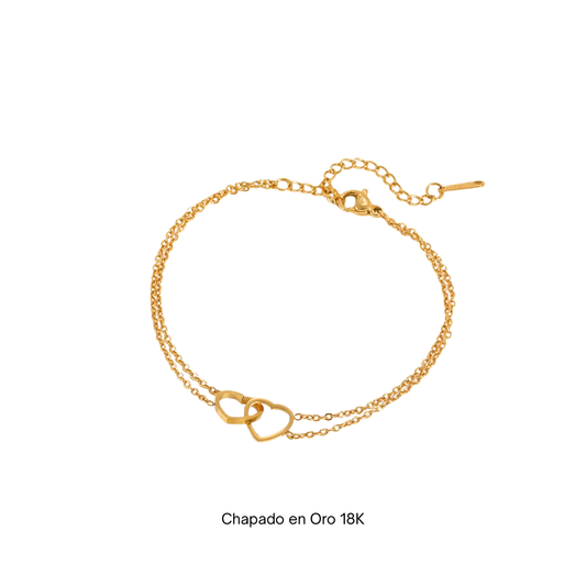 Oro 18K - Pulsera ”Double Heart" - LM®