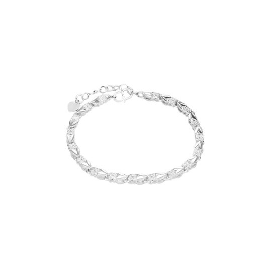 Acero y Plata S925 – Pulsera "Hojas de Brillo" – LM®