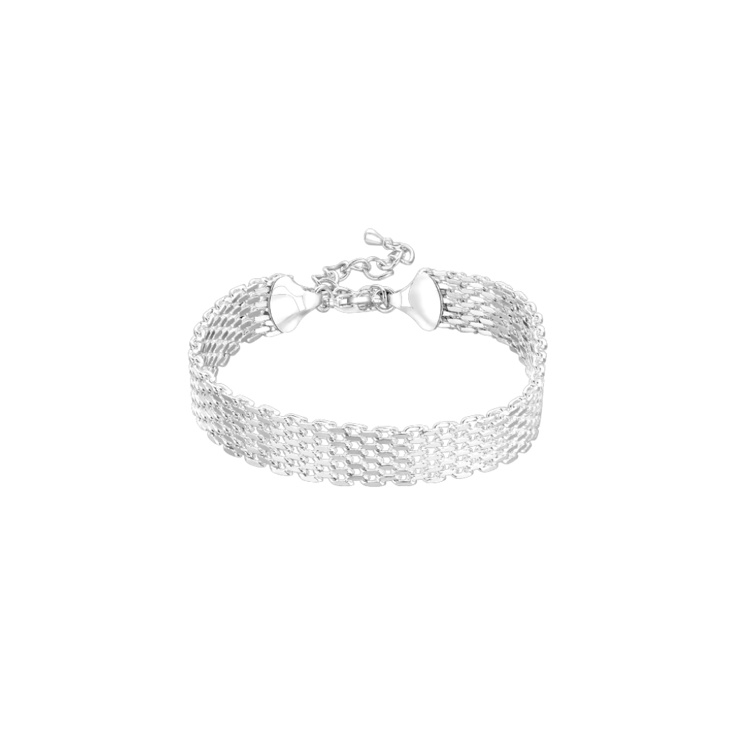 Acero y Plata S925 – Pulsera “Eslabones de Luz” – LM®