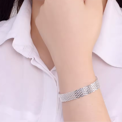 Acero y Plata S925 – Pulsera “Eslabones de Luz” – LM®