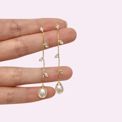 Oro 18K - Pendientes “Perla colgante” - LM®