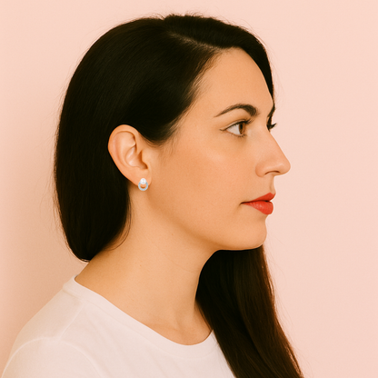 Acero y Plata S925 – Pendientes "Perla Eterna" – LM®