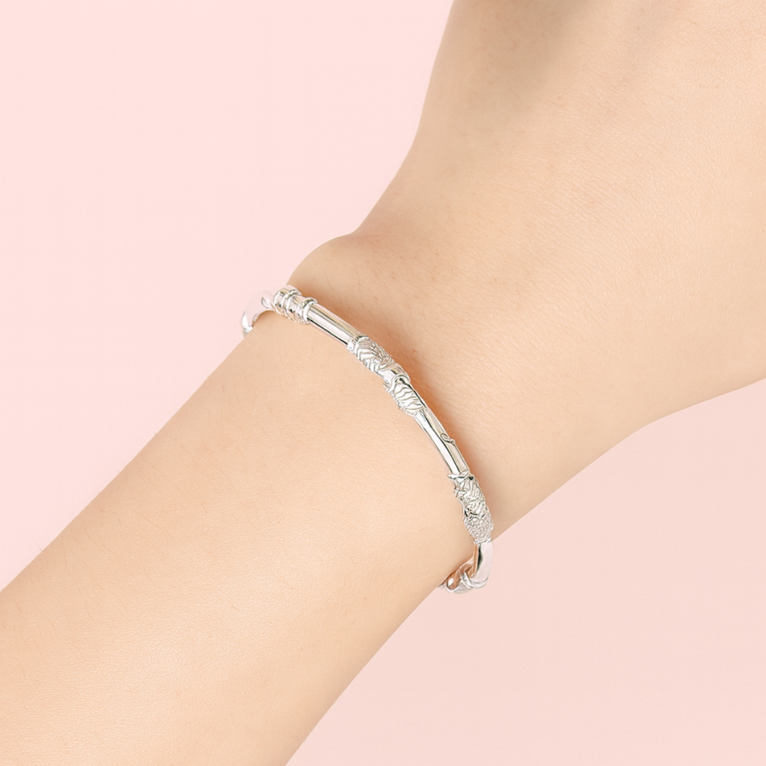 Acero y Plata S925 - Brazalete "Esencia Floral" - LM®