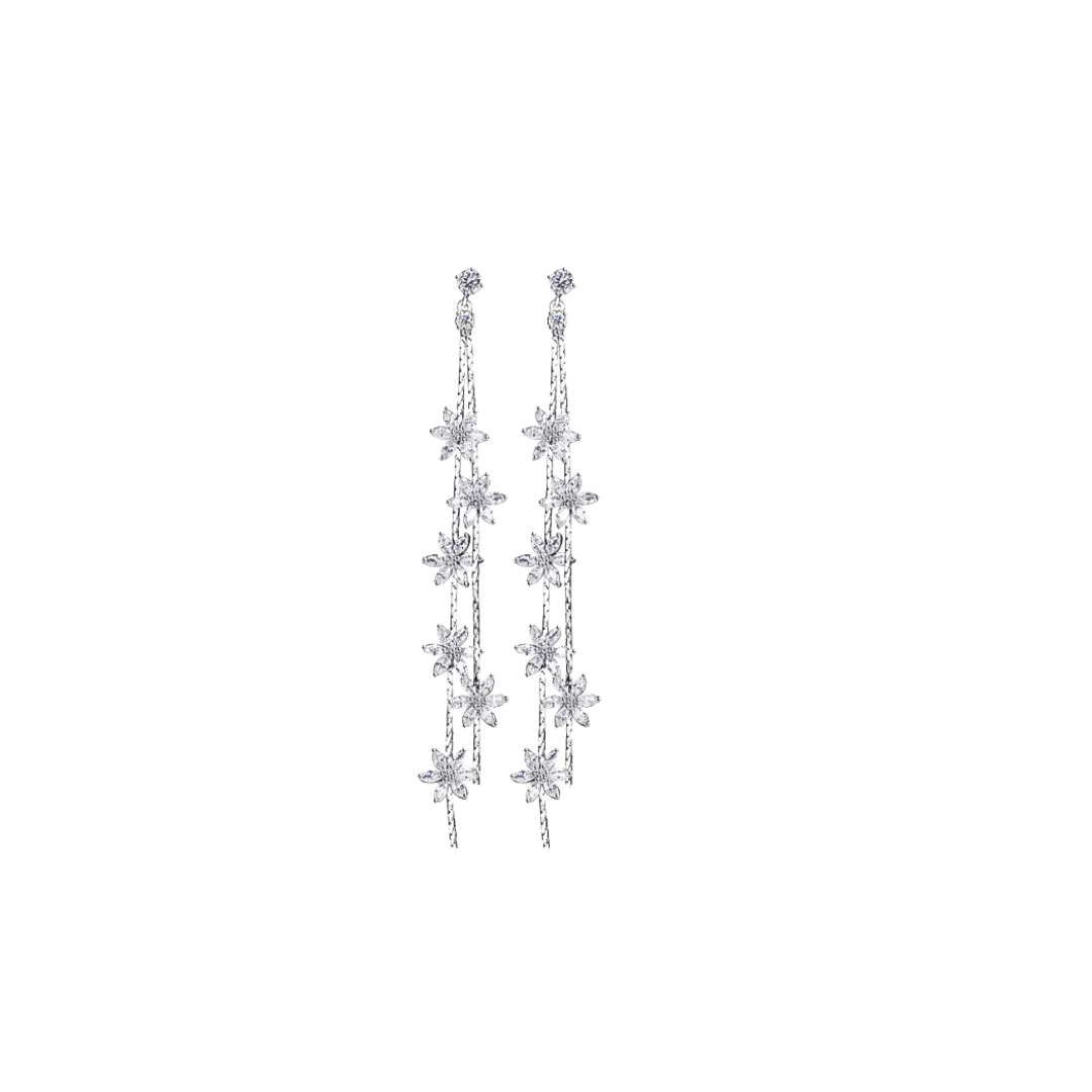 Acero y Plata S925 - Pendientes "Cascada Cristalina" - LM®