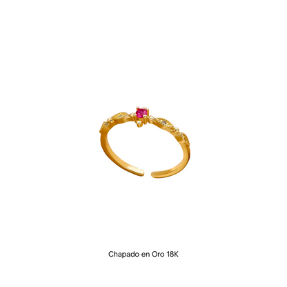 Oro 18K - Anillo Solidario “Destellos de Color” - LM®