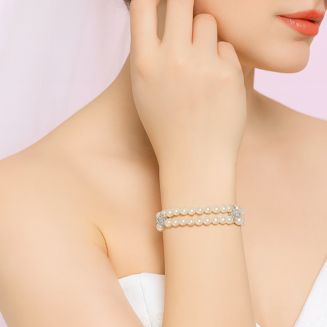 Acero y Plata S925 - Pulsera “Doble Perla” - LM®