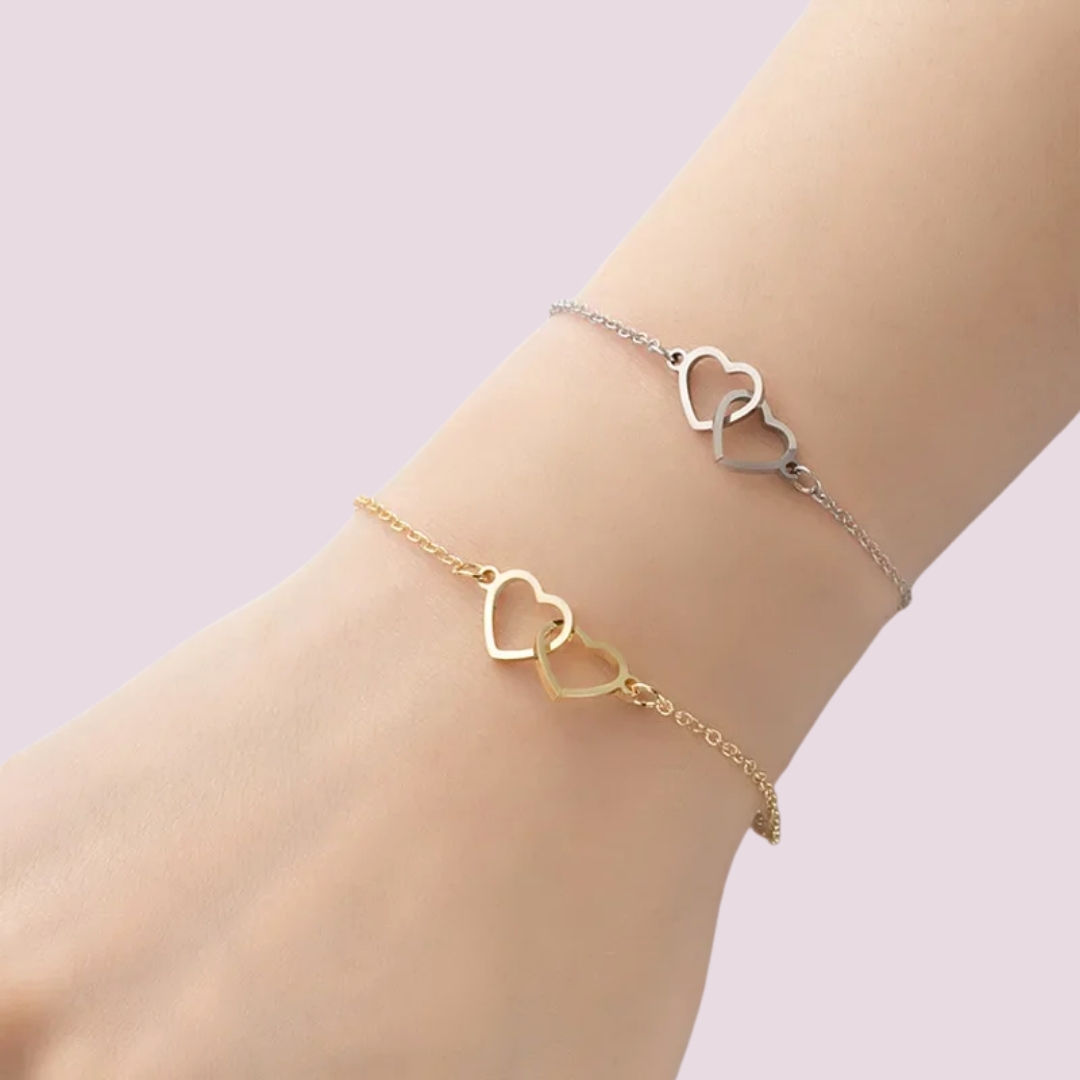 Acero Inoxidable - Pulsera “Doble Corazón” – LM®