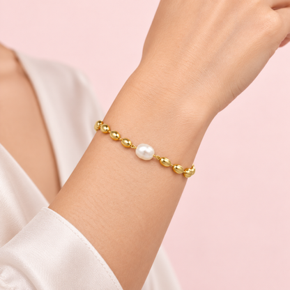 Oro 18K - Pulsera “Perla de Río” - LM®
