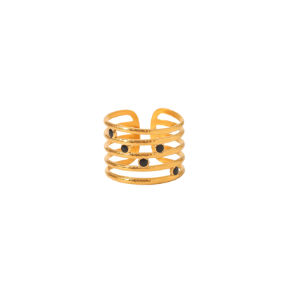 Oro 18K - Anillo “Espiral Nocturna” - LM®