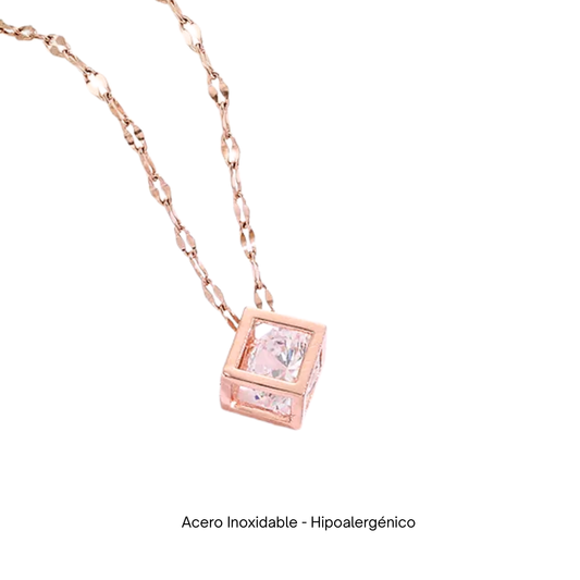 Acero Inoxidable - Colgante Solidario Cubo Brillante - LM®