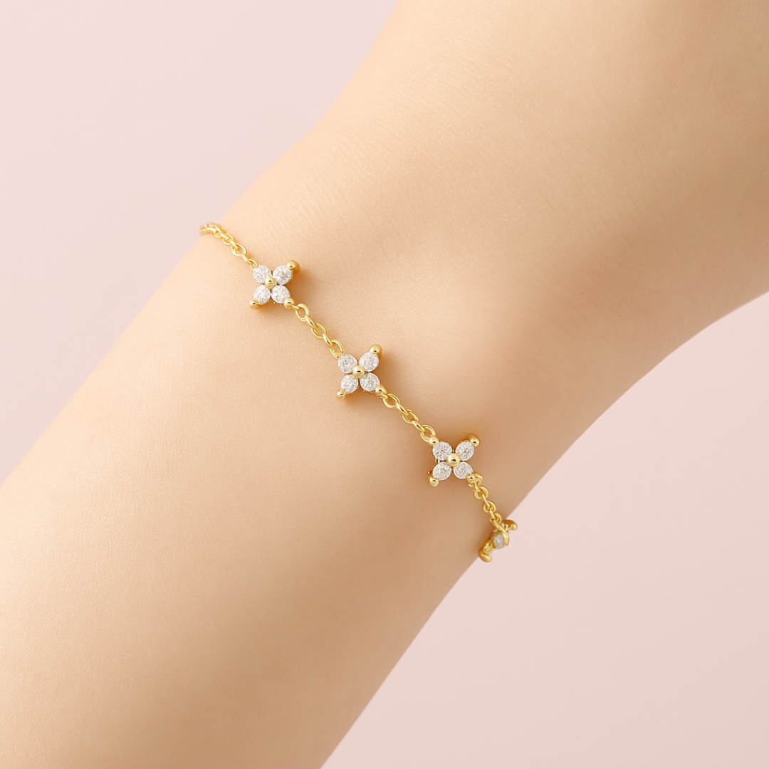 Acero Inoxidable - Pulsera “Brillo Floral” – LM®