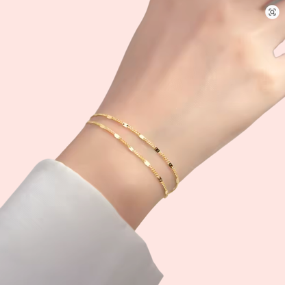 Acero y Plata S925 - Pulsera “Doble Minimal” – LM®