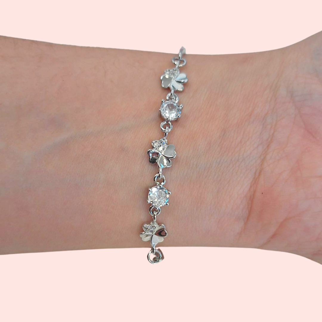 Acero y Plata S925 - Pulsera “Trébol de Luz” – LM®