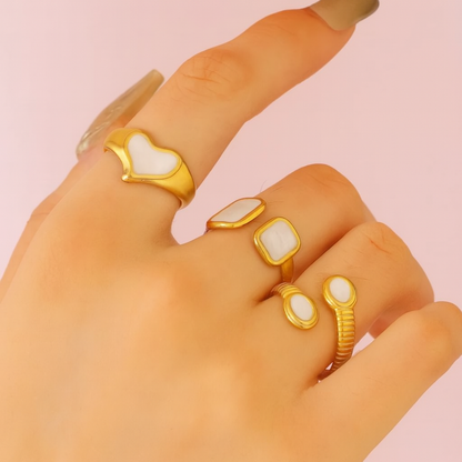 Oro 18K - Anillo “Corazón de Nácar” - LM®