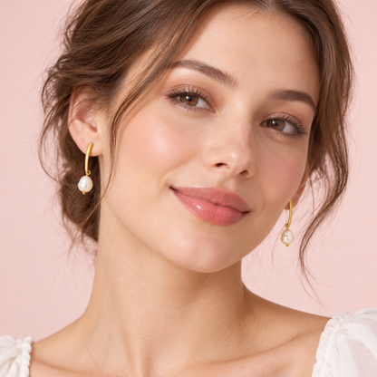 Oro 18K - Pendientes “Perla de Agua Dulce” - LM®