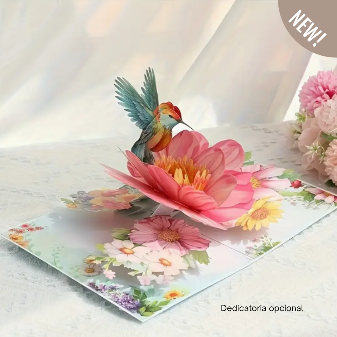 Tarjeta Pop-Up “Colibrí del Alma” - LM®