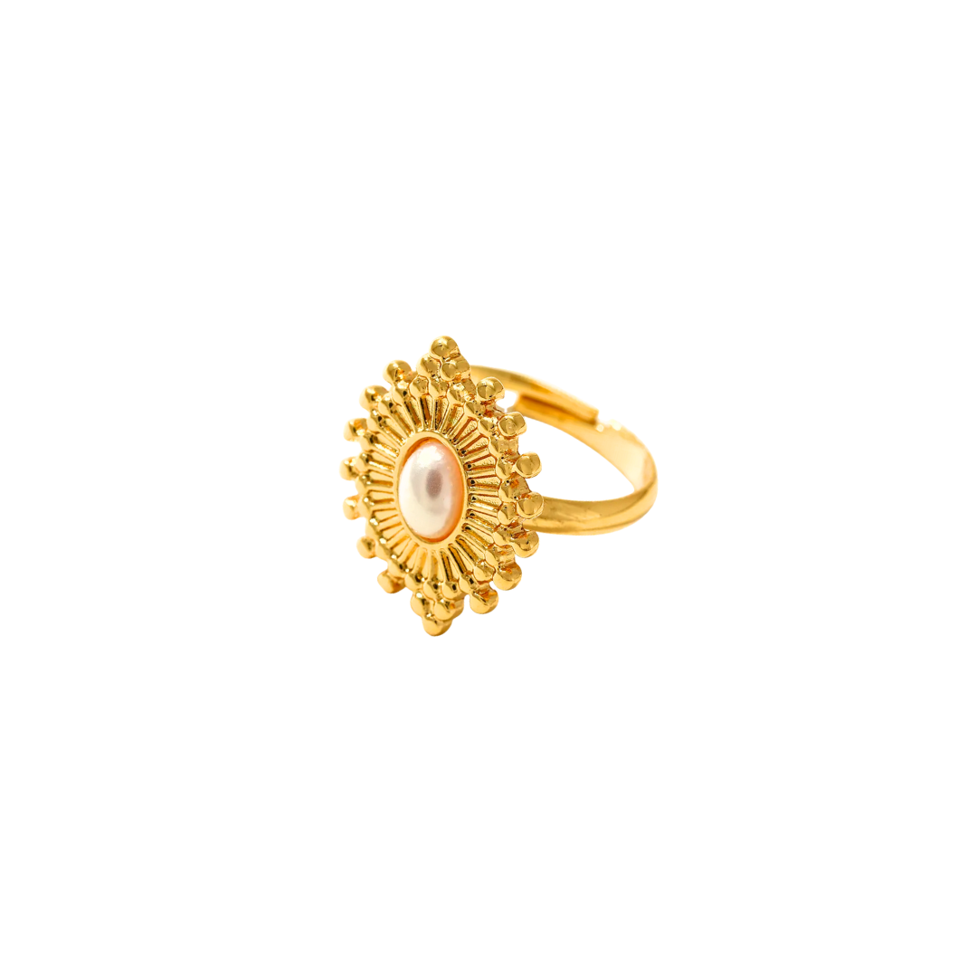 Oro 18K - Anillo “Sol Aperlado” - LM®