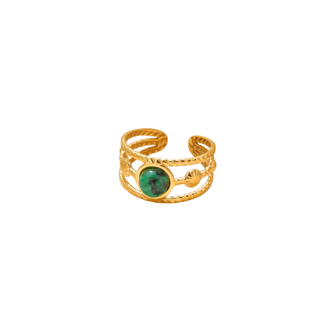 Oro 18K - Anillo “Raíces Esmeralda” - LM®