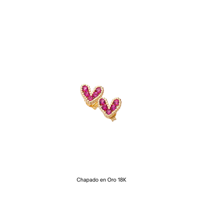 Oro 18K - Pendientes Solidarios “Mini Hearts” - LM®