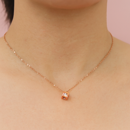 Acero Inoxidable - Colgante Solidario Cubo Brillante - LM®