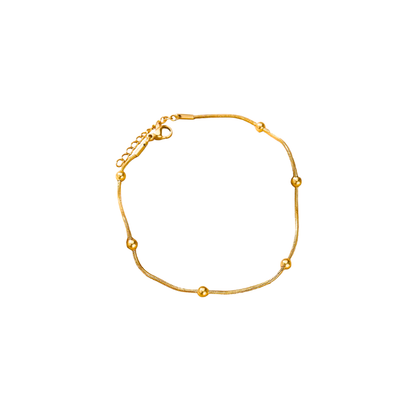 Acero inoxidable - Tobillera Dorada Esferas - LM®