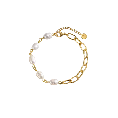 Acero Inoxidable - Pulsera Dual Perlas & Eslabones - LM®
