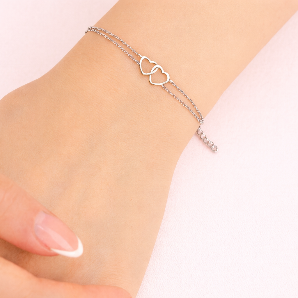 Oro 18K - Pulsera ”Double Heart" - LM®