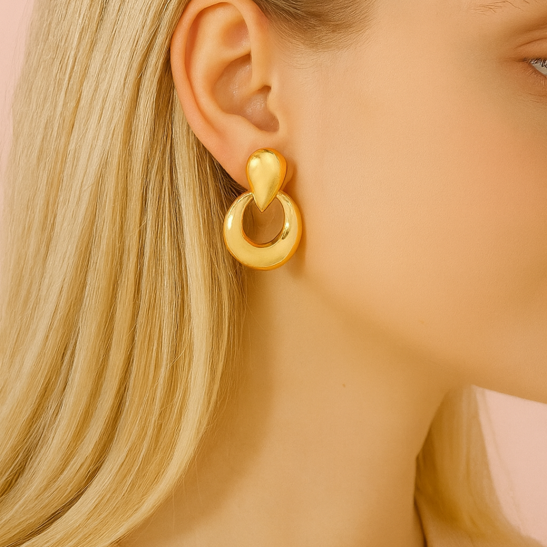 Acero Inoxidable - Pendientes “Golden Drop” - LM®