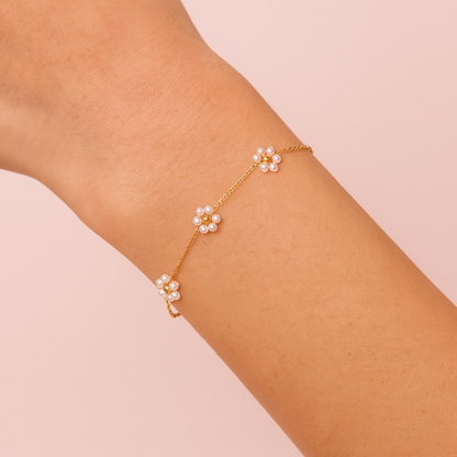 Oro 18K - Conjunto “Pearl Flowers” - LM®