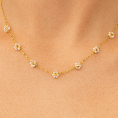 Oro 18K - Conjunto “Pearl Flowers” - LM®