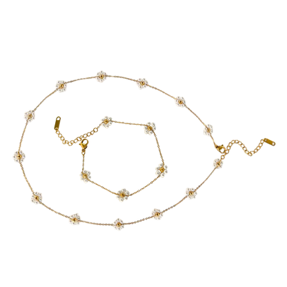 Oro 18K - Conjunto “Pearl Flowers” - LM®