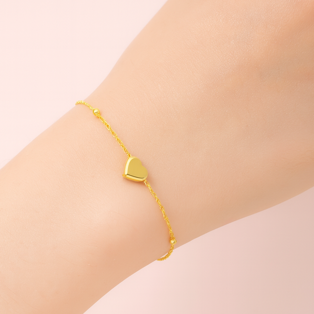 Oro 18K - Pulsera ”Corazón Dorado" - LM®