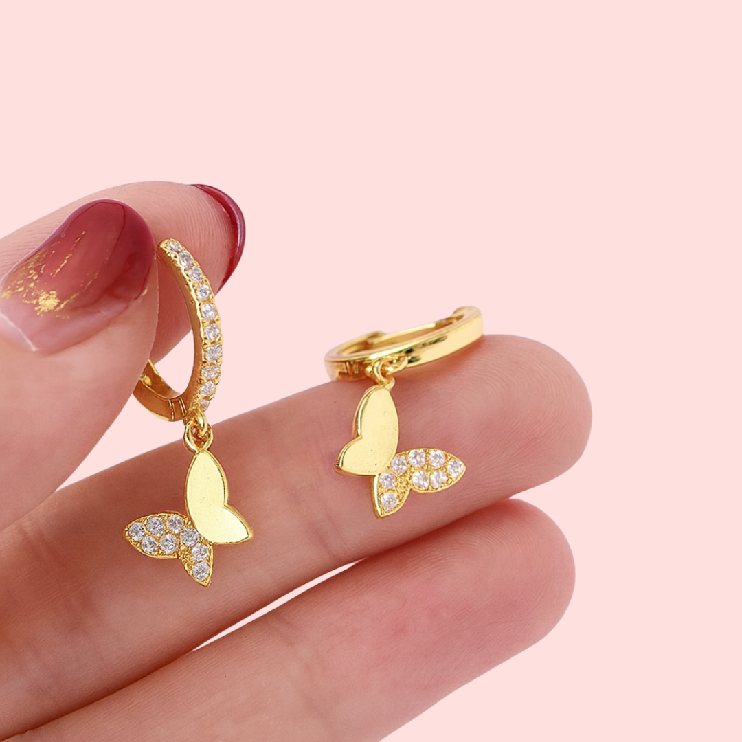 Plata S925 & Oro 18K - Pendientes Mariposa - LM®