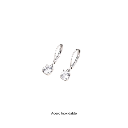 Acero Inoxidable - Pendientes “Solitario Brillante” - LM®