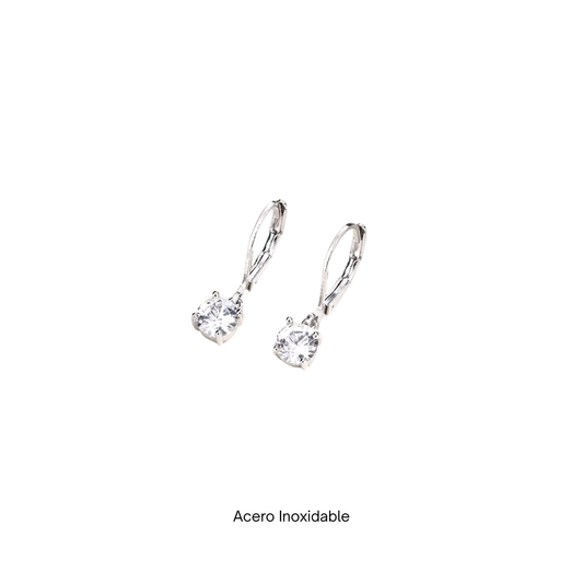 Acero Inoxidable - Pendientes “Solitario Brillante” - LM®