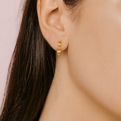 Acero y Plata S925 - Pendientes “Estrellas Doradas” - LM®