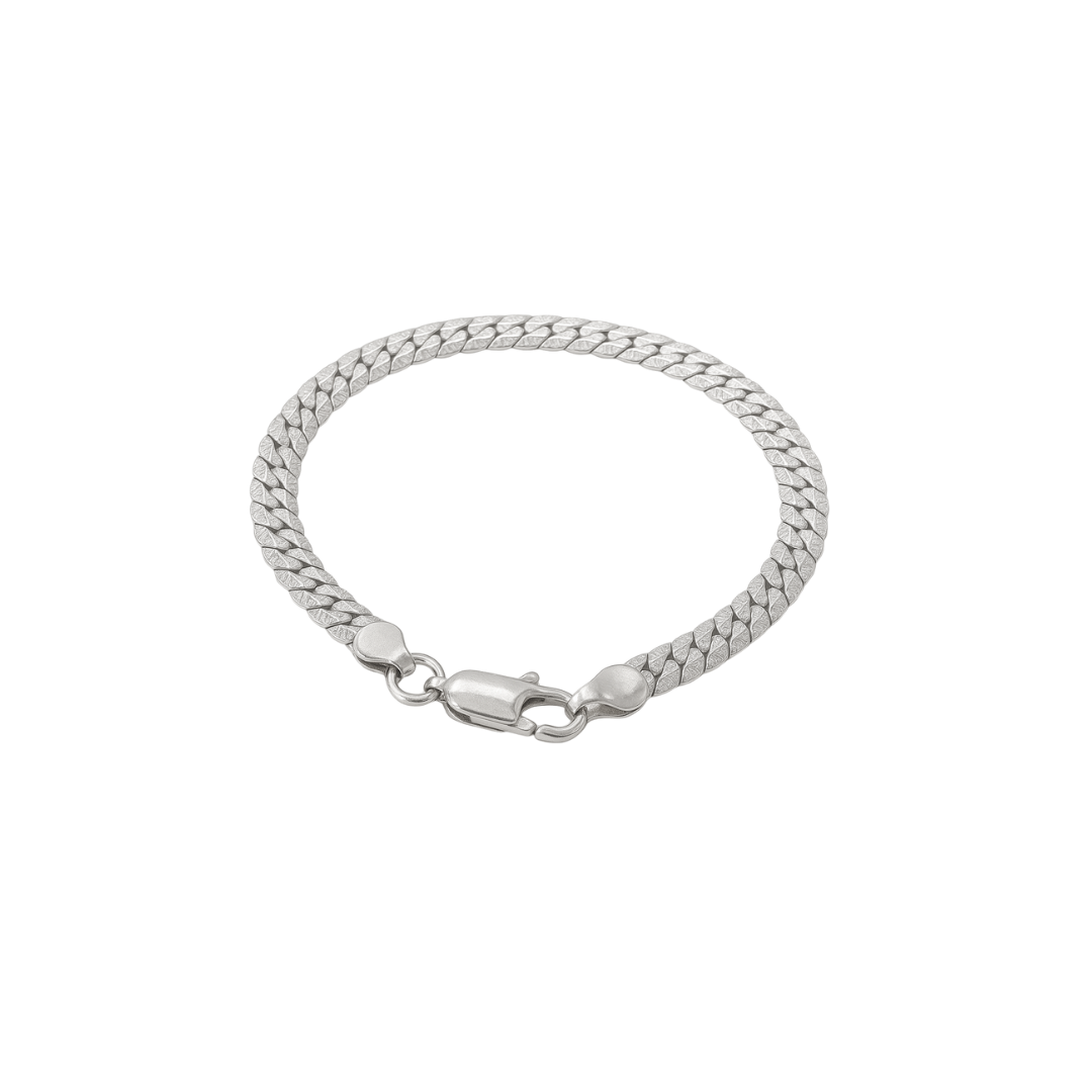Acero y Plata S925 - Brazalete “Blanco Clásico” - LM®