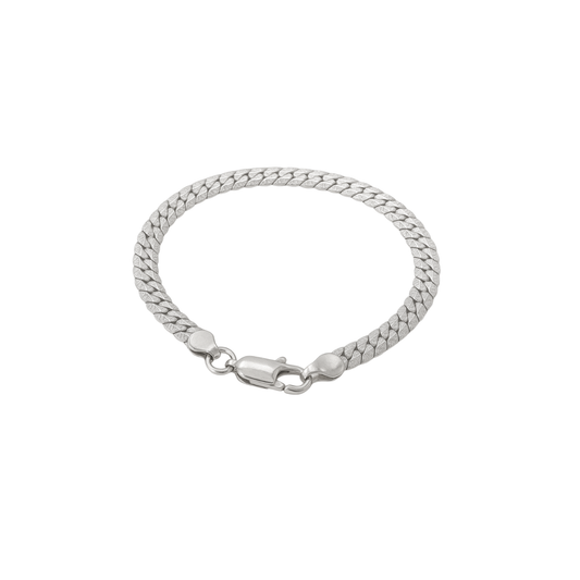 Acero y Plata S925 - Brazalete “Blanco Clásico” - LM®