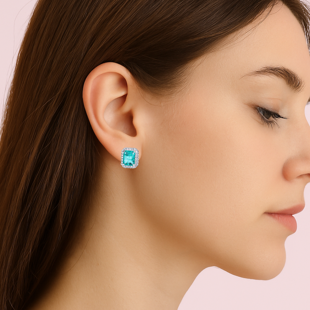 Acero y Plata S925 - Pendientes “Destellos Esmeralda” – LM®