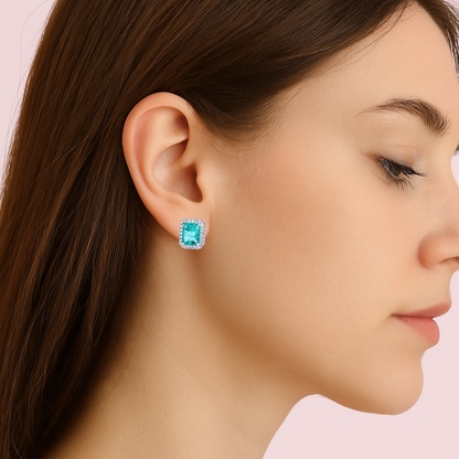 Acero y Plata S925 - Pendientes “Destellos Esmeralda” – LM®