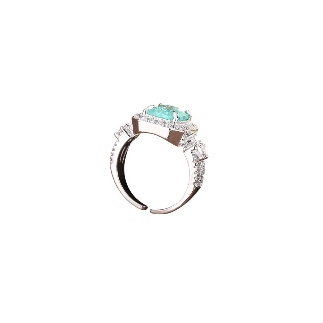 Acero y Plata S925 - Anillo “Esmeralda Radiante” – LM®