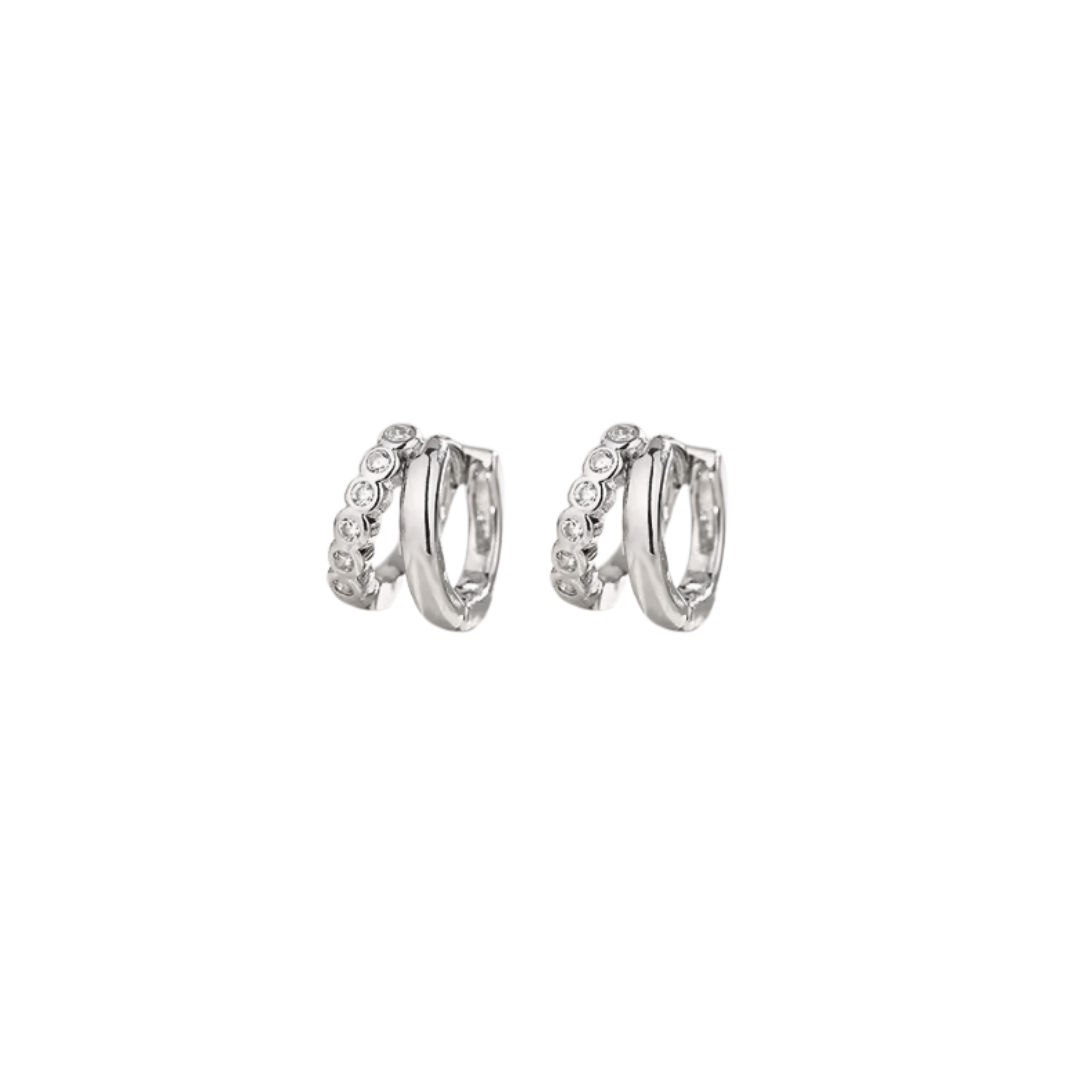 Acero y Plata S925 - Pendientes “Brillo Doble” - LM®