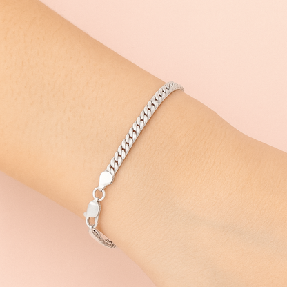 Acero y Plata S925 - Brazalete “Blanco Clásico” - LM®