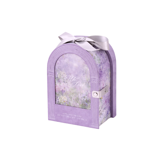 Caja de Regalo Floral Lila con Lazo - LM®