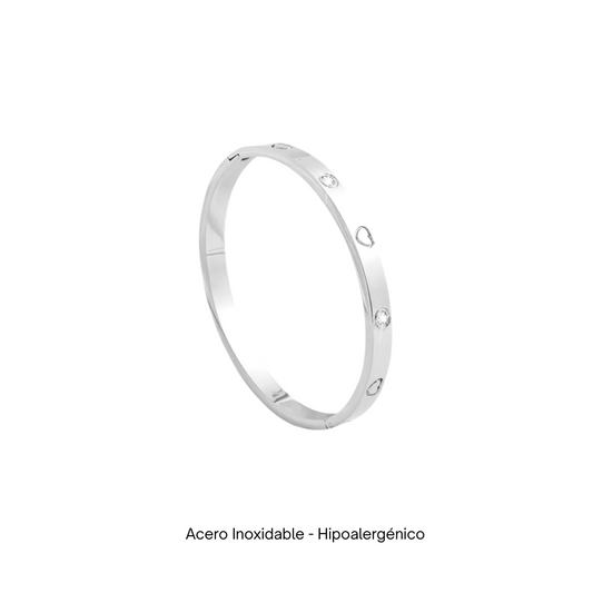 Acero Inoxidable - Brazalete “Corazones de Amor” - LM®
